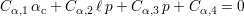 C   α  + C   ℓ p+ C   p + C   =  0
  α,1  c    α,2       α,3     α,4
